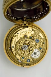Orologio cilindrico in oro con ripetizione dei quarti, 1744